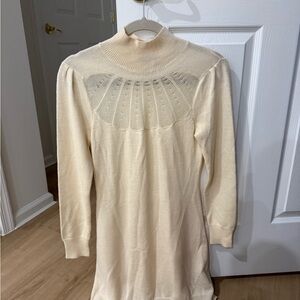 Elegant Cream Cowl Neck Sweater